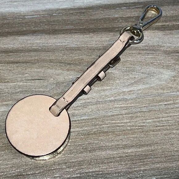 MK Michael Kors large gold tone keychain purse bag charm tan leather heritage - Picture 5 of 9